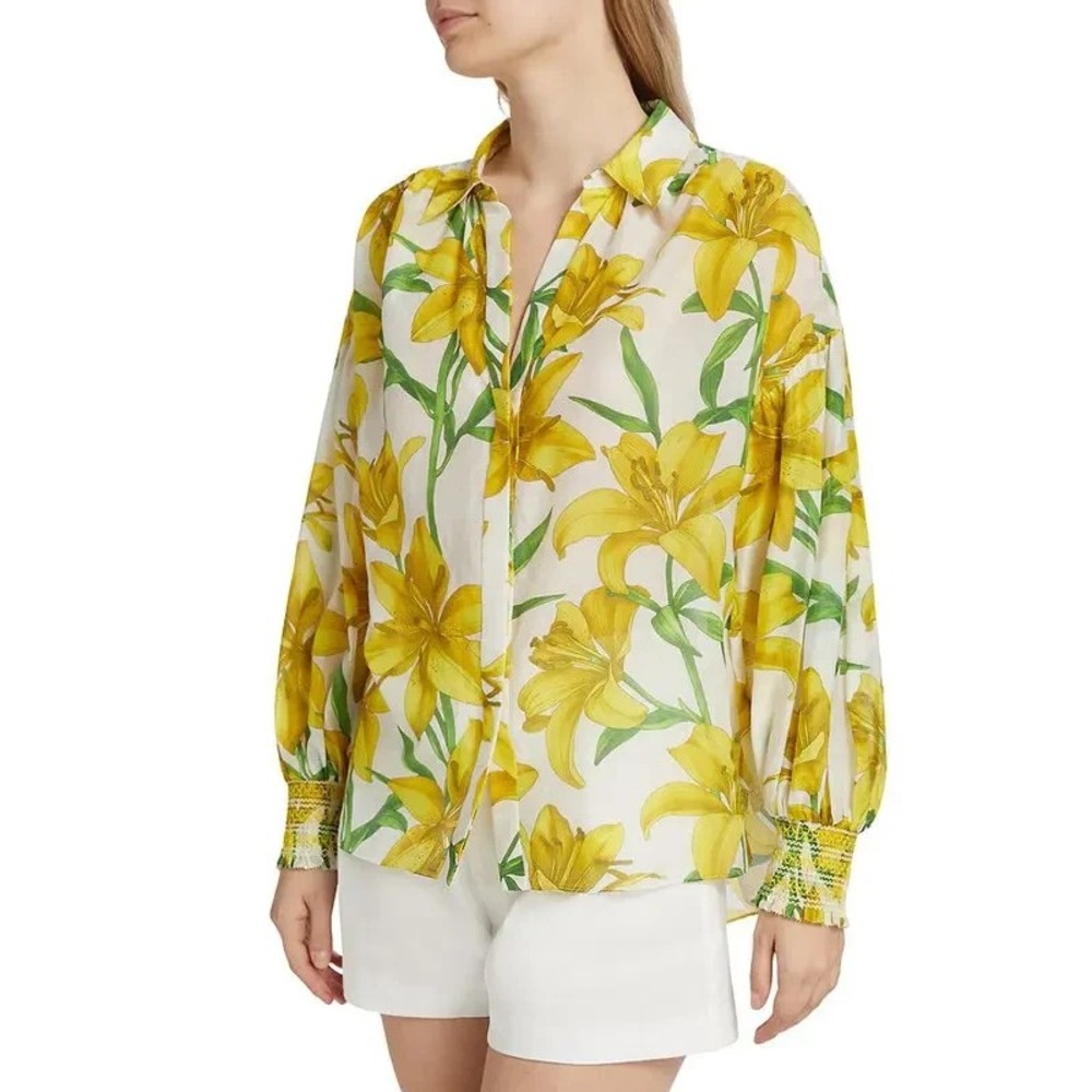 New NWT Alice Olivia Top Blouse Maylin Floral Stargazer